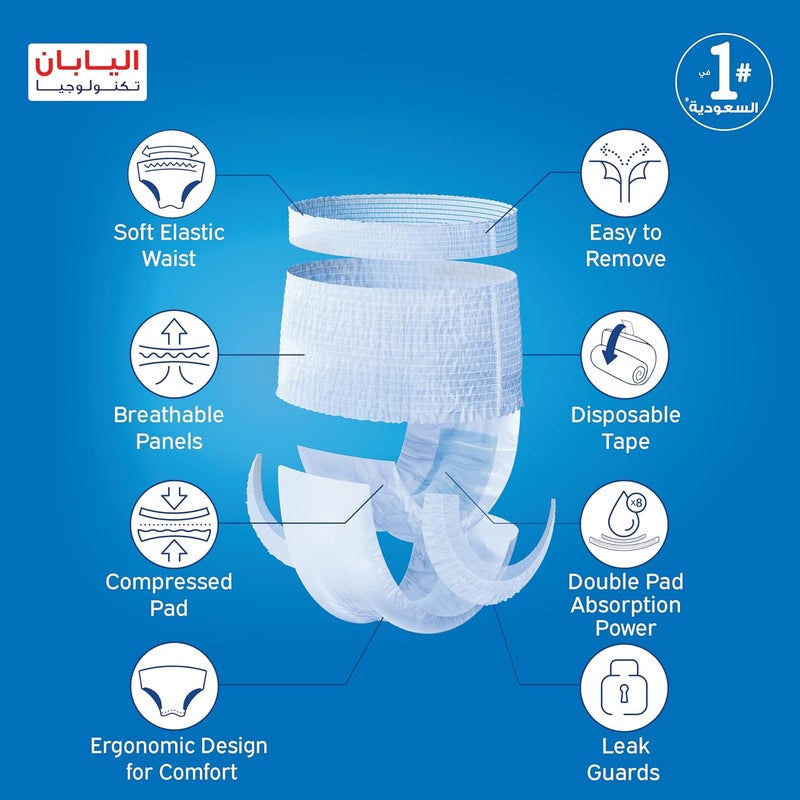 ليفري حفاضات ليفري للكبار، عبوة رفيعة فائقة الامتصاص، مقاس متوسط، 18 فوطة - Image 3